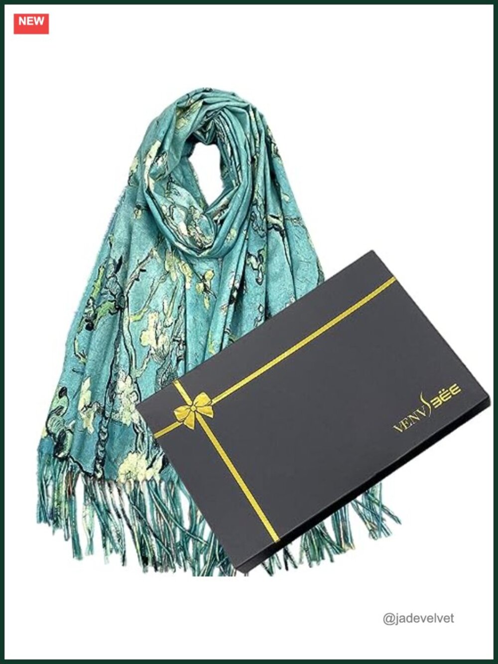 Van Gogh Art Scarf Reversible Soft Shawl Wrap Pashmina with Gift Box, 27.5x78.7